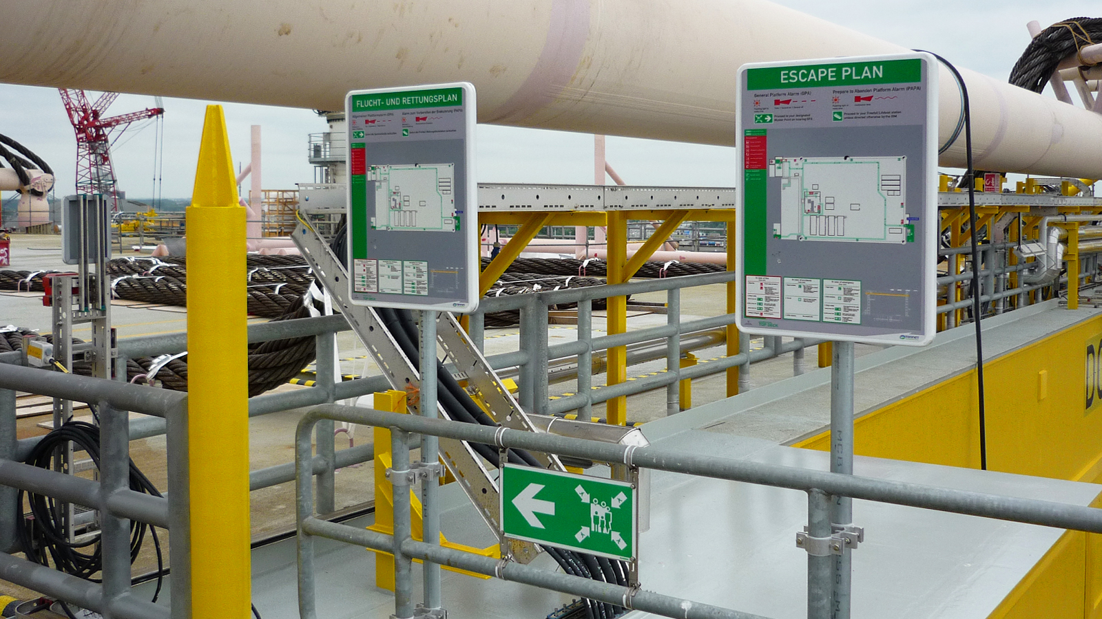 escape route marking for platform DolWin Alpha