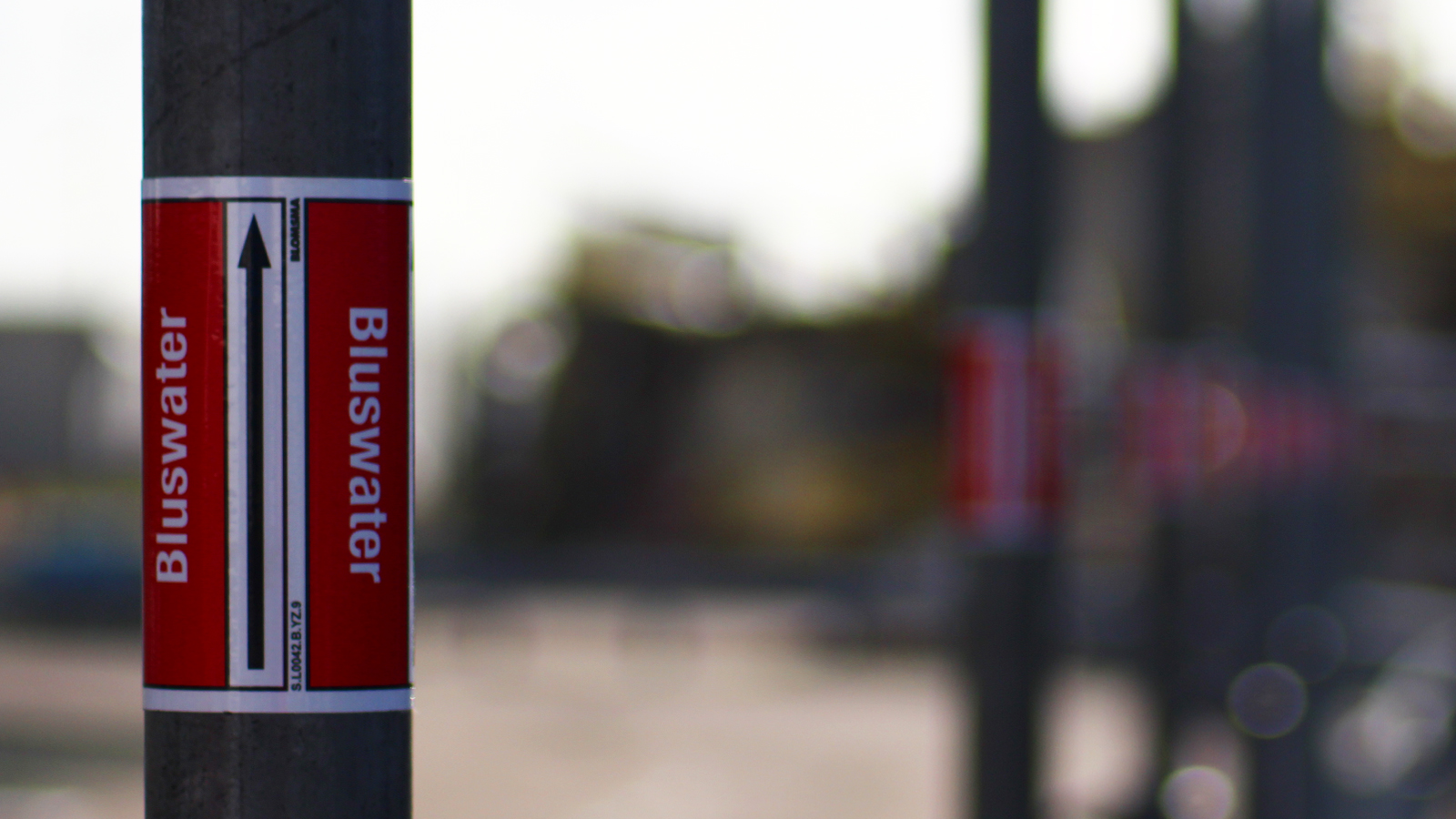 Gate Terminal pipe marking by Blomsma Signs & Safety