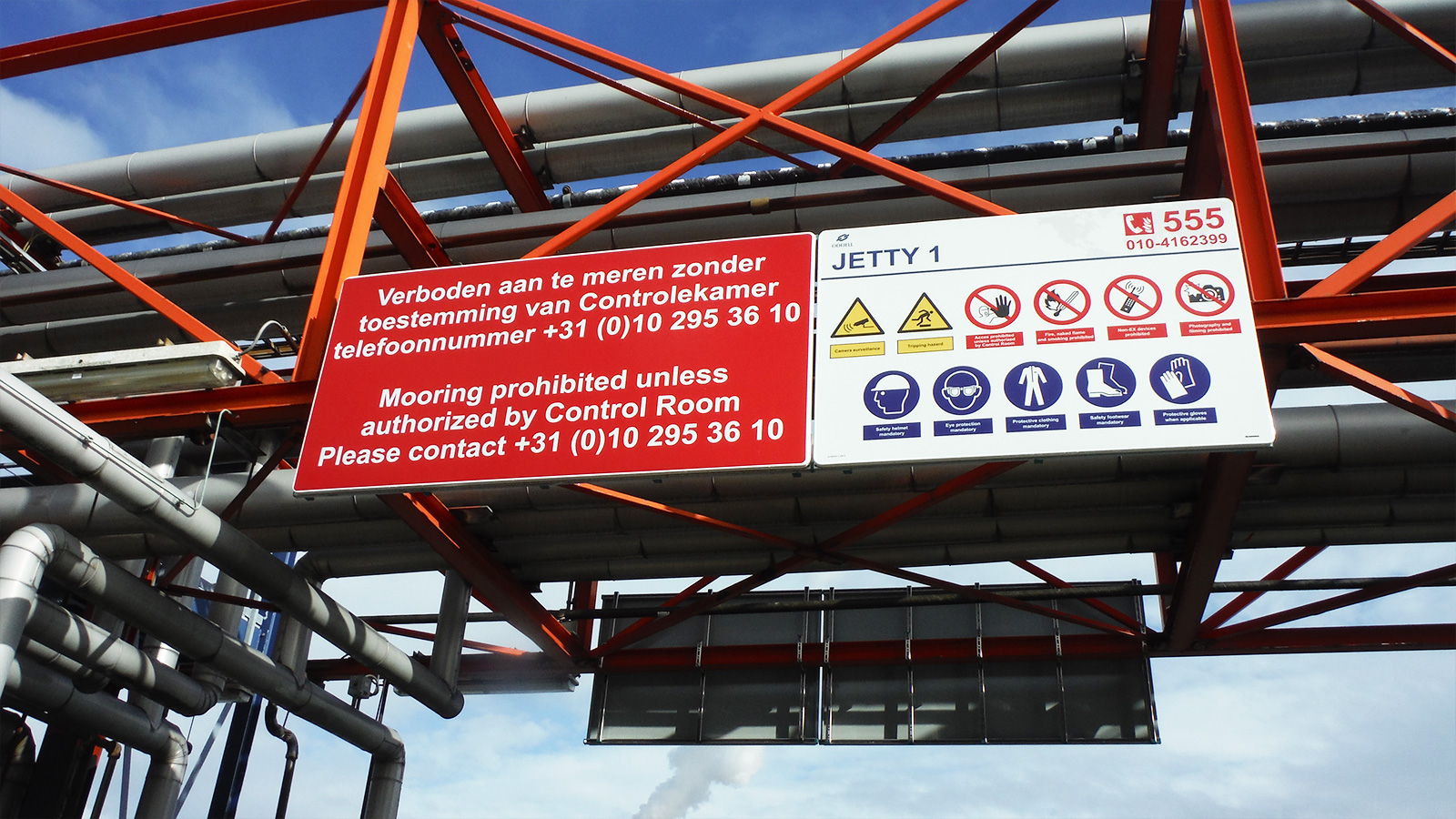 Odfjell Terminals Rotterdam height marking by Blomsma Signs & Safety