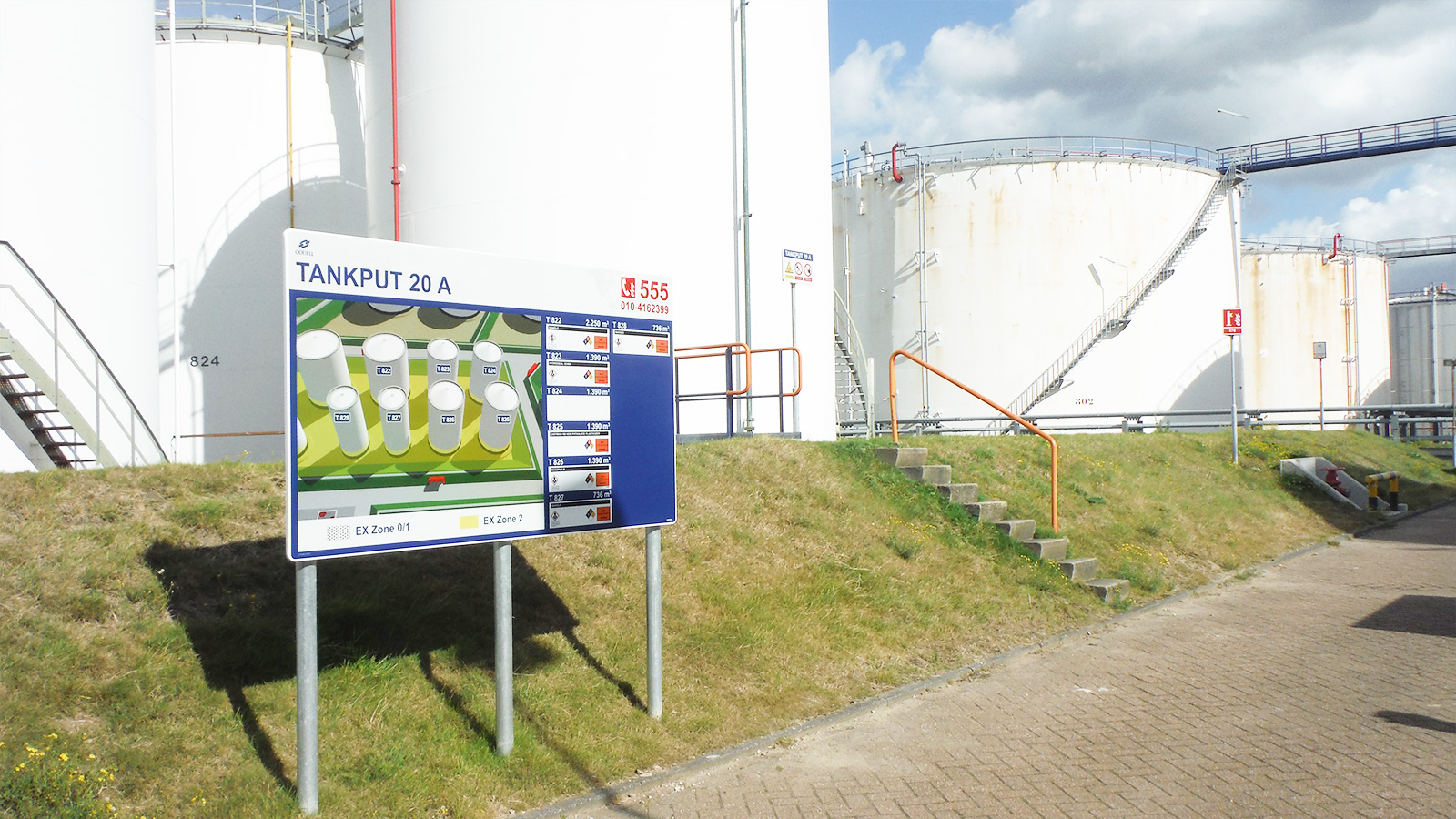 Odfjell Terminals Rotterdam tank marking by Blomsma Signs & Safety