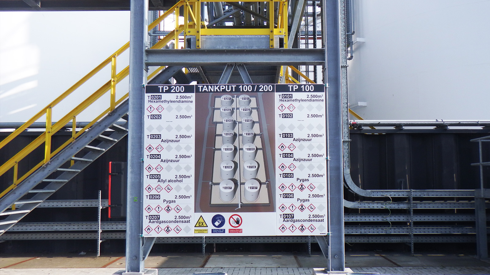 Tank marking Rubis terminal Rotterdam by Blomsma Signs & Safety