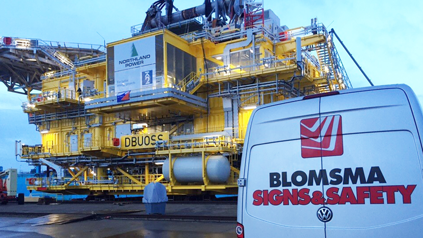 Installation Safety Signage system Deutsche Bucht by Blomsma Signs & Safety