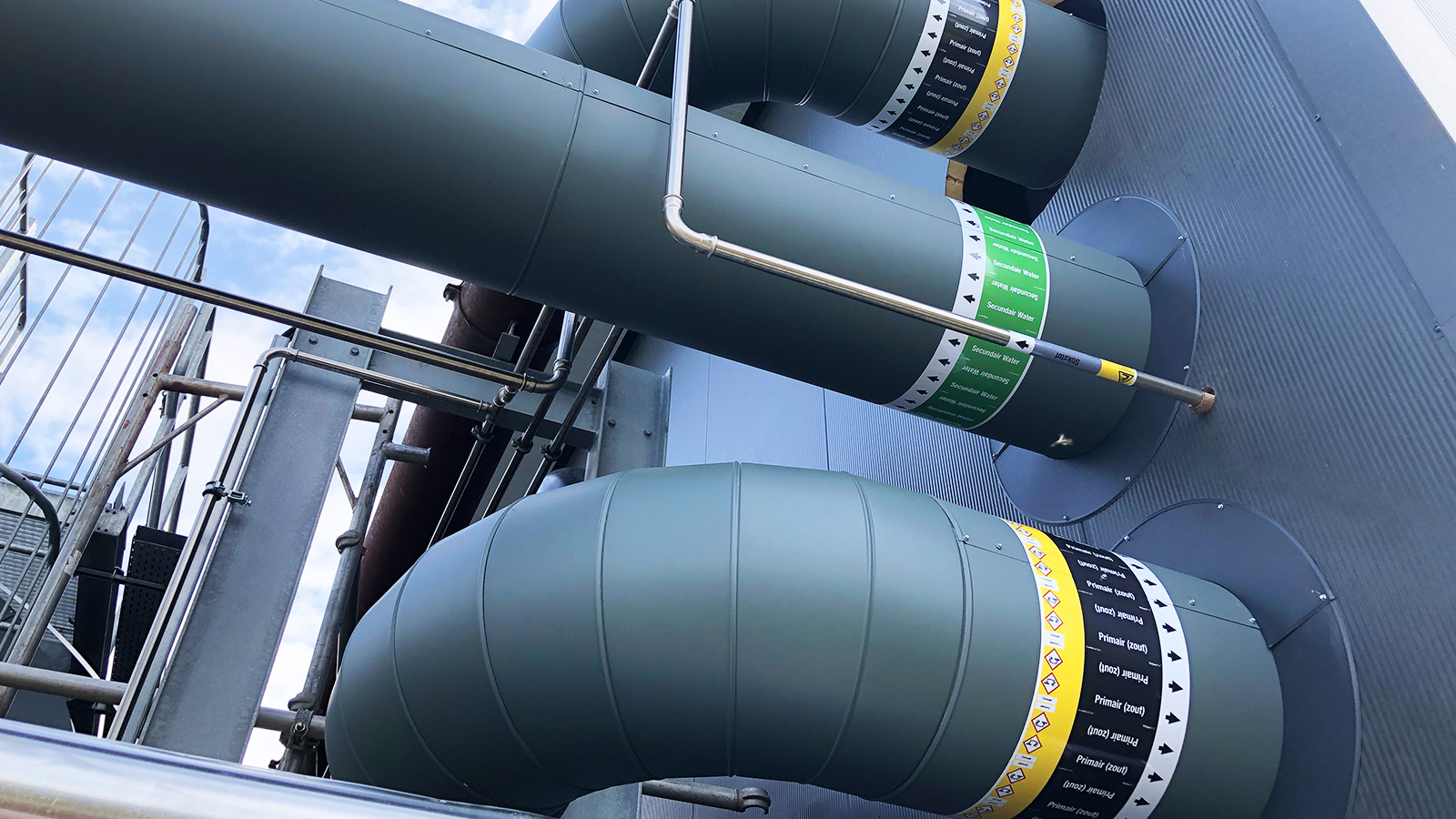 Pipe Marking TRIAS Westland Geothermal site by Blomsma Signs & Safety