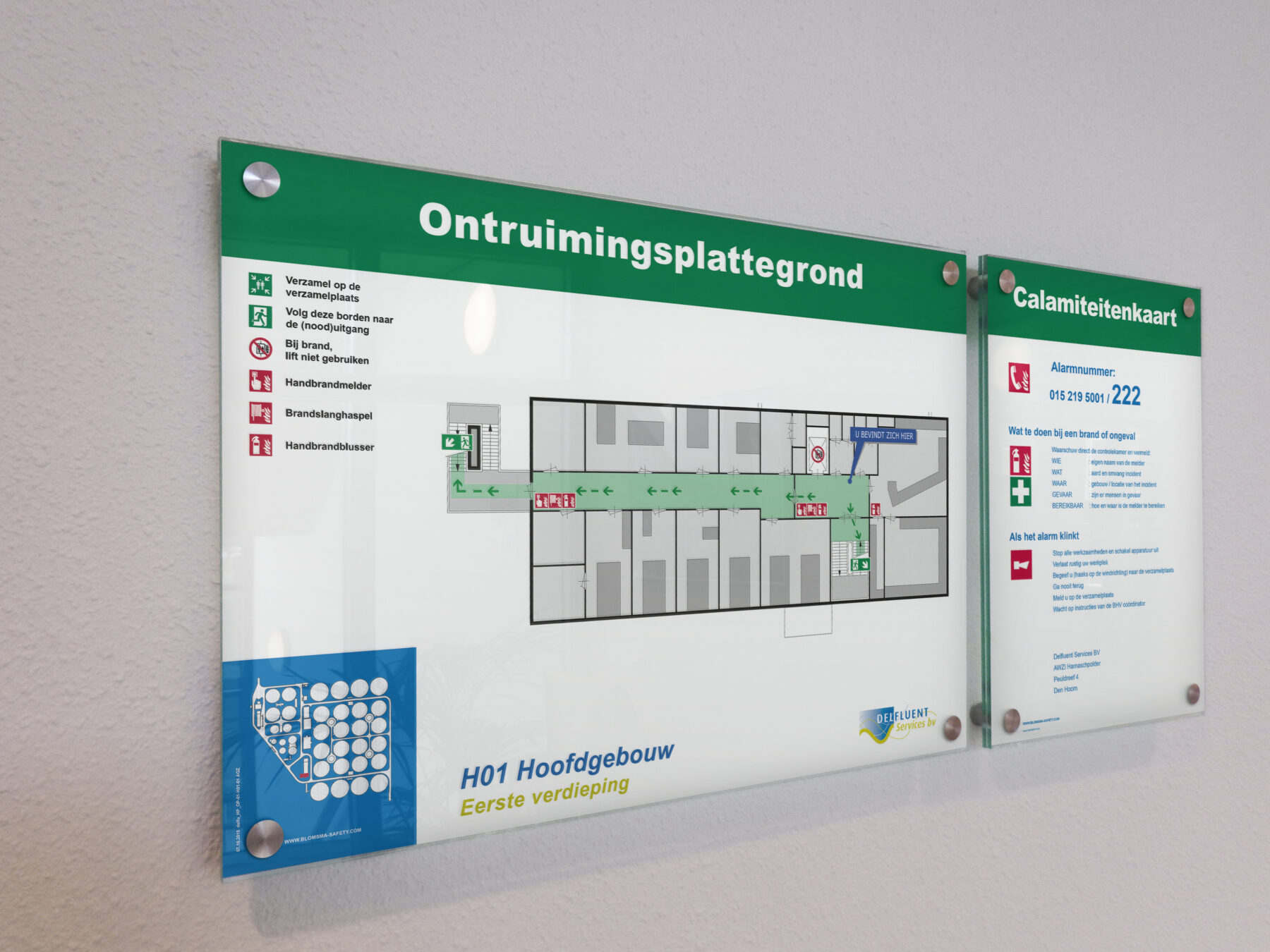 Blomsma Signs & Safety designs and delivers emergency instructions