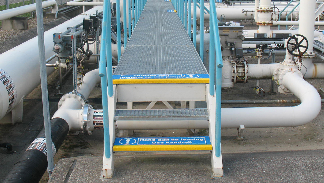 Anti slip hand aan leuning traptrede panelen