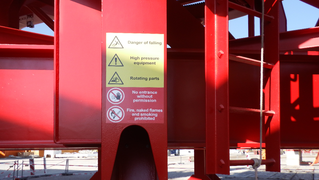 Equipment markings by Blomsma Signs & Safety