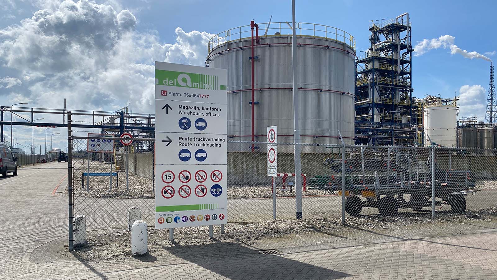 Safety signage, EX zone signaling, wayfinding Delamine Delfzijl by Blomsma Signs & Safety