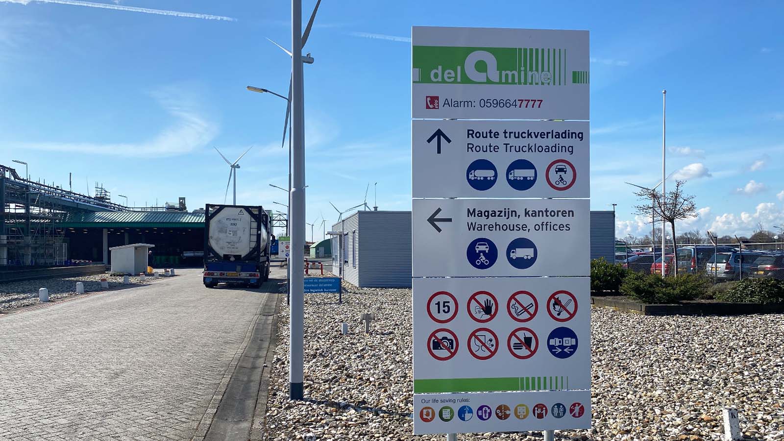 Safety signage, EX zone signs, wayfinding Delamine Delfzijl by Blomsma Signs & Safety