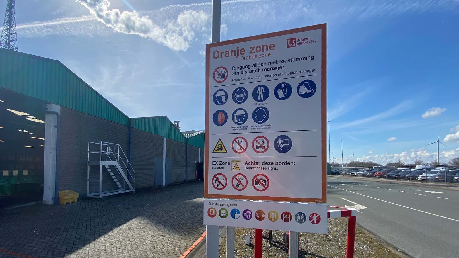 Safety signage, EX zone signs, wayfinding Delamine Delfzijl by Blomsma Signs & Safety