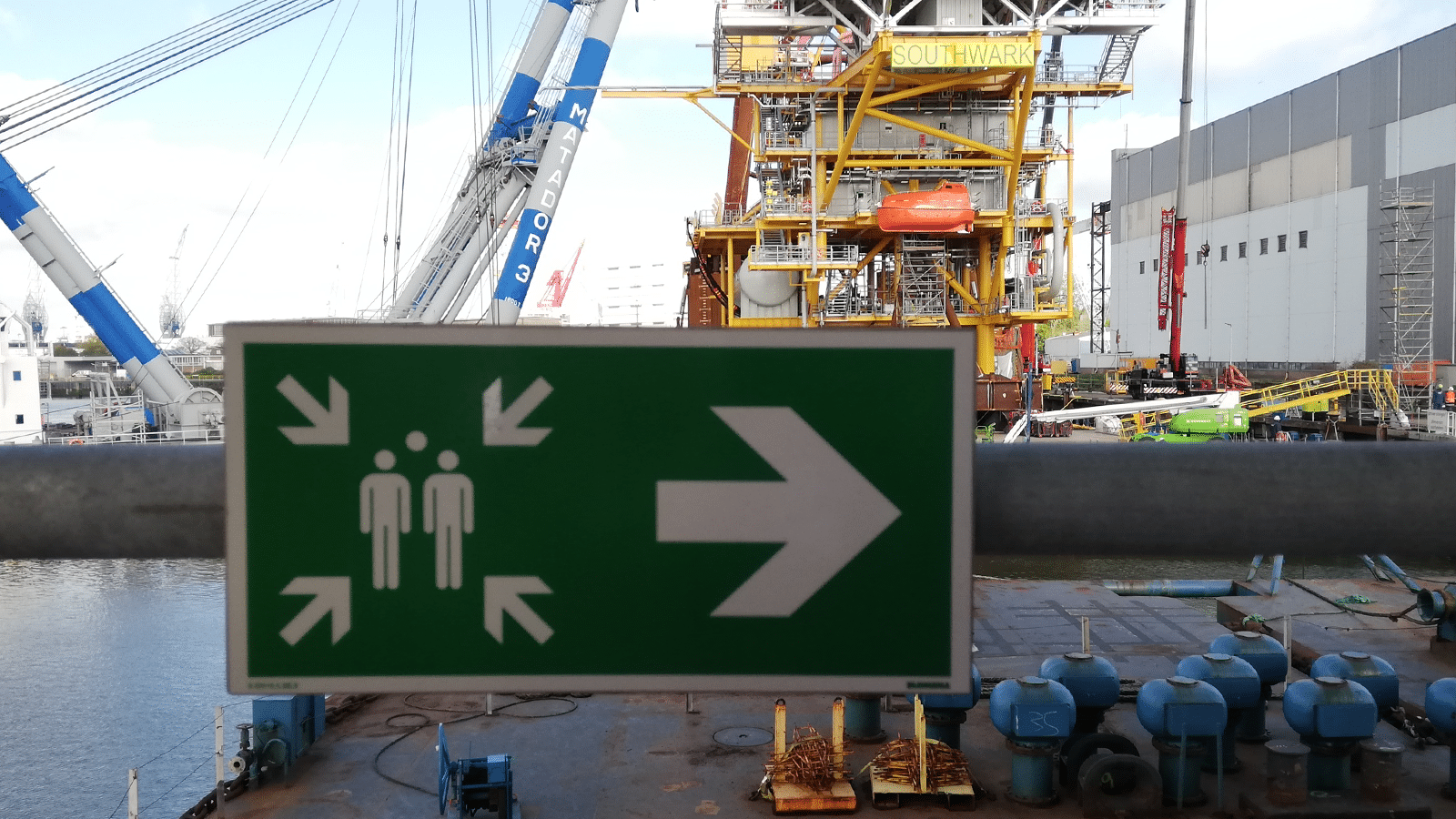 Veiligheidssignalering en leidingmarkering Blythe Soutwark