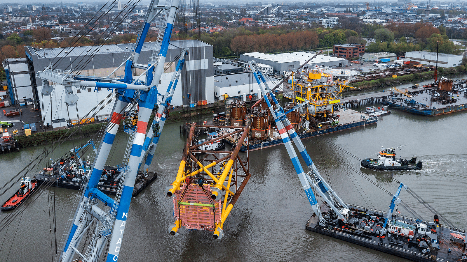 Veiligheidssignalering en leidingmarkering offshore platforms Blythe Soutwark